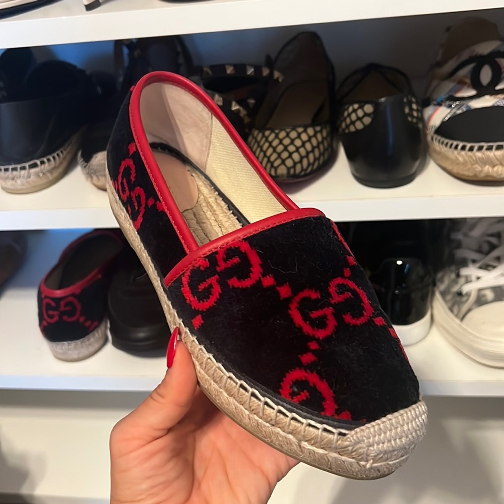 Gucci Dark Blue & Red Espadrilles